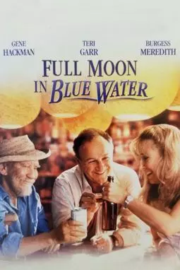 Полная луна в голубой воде - постер