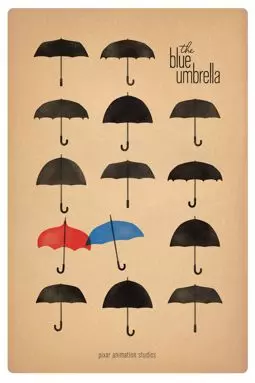 Синий зонтик - постер