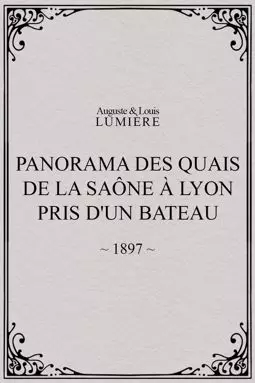 Panorama des quais de la Saône à Lyon pris d'un bateau - постер